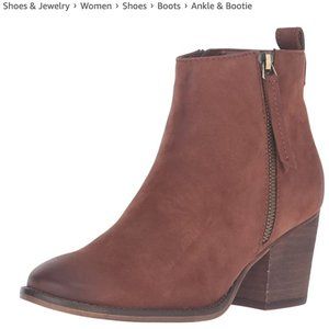 Blondo Vegas Waterproof Cognac Nubuck Dual Zip Bootie Boots Size 10